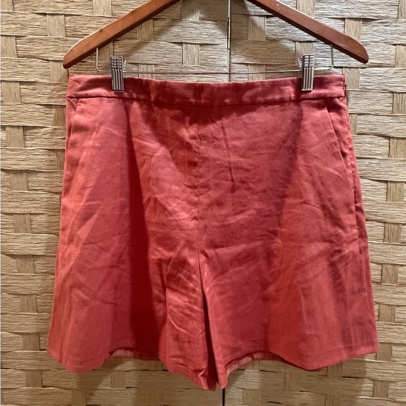 Theory Linen Cotton Blend Women's Rust Shorts size 12 NWOT - Picture 4 of 9